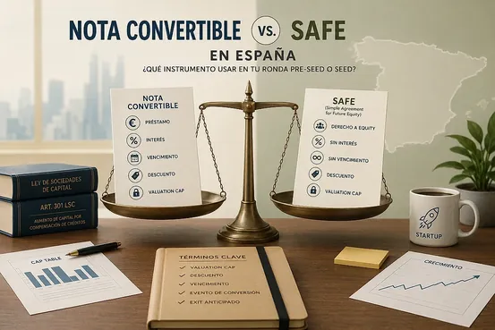 Nota convertible vs. SAFE en España: guía para founders